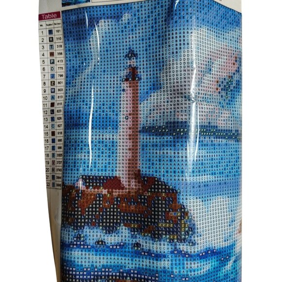 5D Diamond Painting Kit Lighthouse 12 x 15 Full Drill DIY Craft - Picture 1 of 5